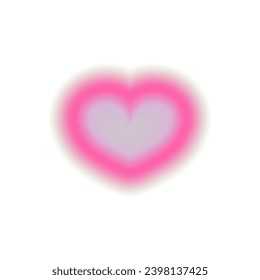 Blur Heart tunnel gradient y2k. Aesthetic gradient with heart shape for valentines day. Vector illustration
