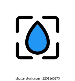 Icono de desenfoque en el estilo de línea rellena sobre la cámara, uso para presentación de aplicaciones móviles del sitio web
