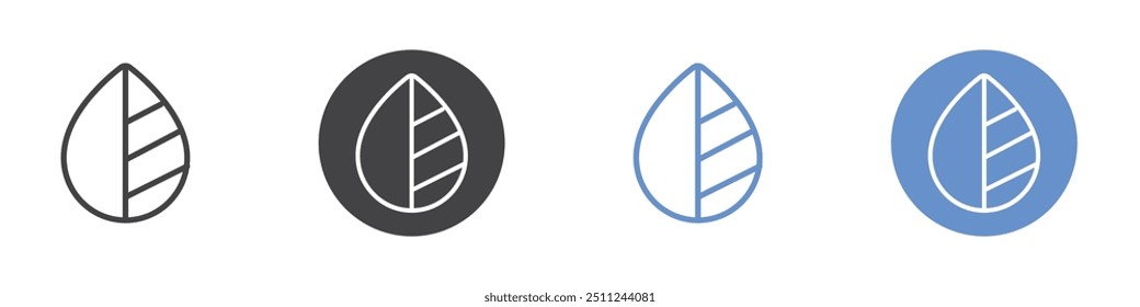 Blur icon Flat set in black and white color