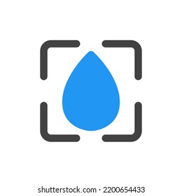 Icono de desenfoque en estilo plano sobre la cámara, uso para presentación de aplicaciones móviles del sitio web