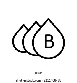 blur icon. Line Art Style Design Isolated On White Background