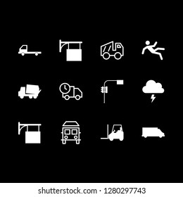 blur icon set about transportation, fall, flash and coffee shop vector set
