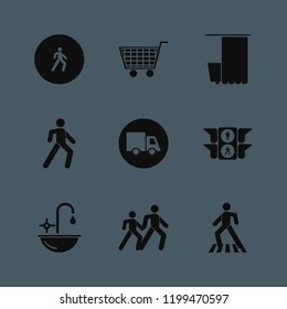 blur icon. blur vector icons set shopping cart, sink, bathroom and truck