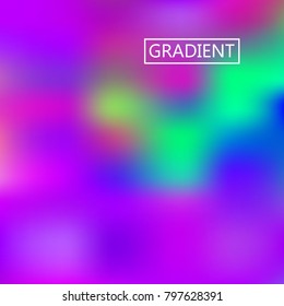 Blur iridescent holographic background. Foil rainbow texture. Abstract soft pastel colors backdrop. Trendy creative vector cosmic gradient. Vibrant print illustration. Creative neon template.