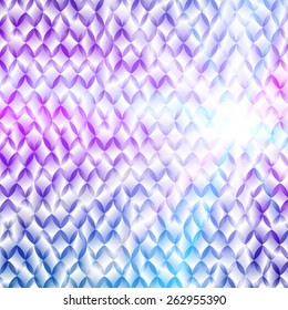 Blur light glow gradient background with mosaic rhombus. Graphic image template. Abstract vector Illustration eps 10 for your brochure to design the packaging of cosmetics, products for body care