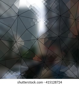 Blur lights city background with lines and geometric elements