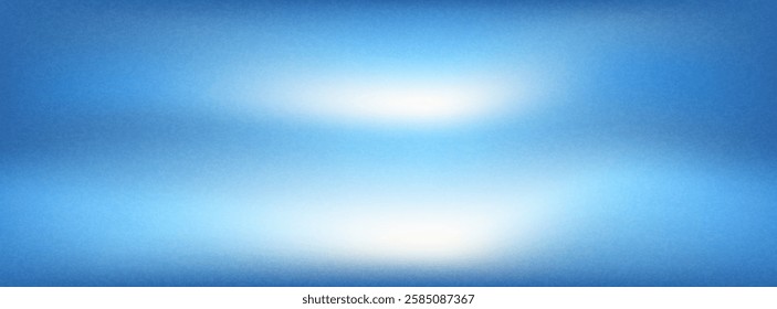 Blur morning sky gradient. Gradation blue background with noise. Grainy abstract backdrop sea water. Ocean wave. Vector summer calm cover illustration.