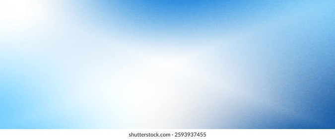 Blur morning sky gradient. Gradation blue background with noise. Grainy abstract backdrop sea water. Ocean wave. Vector summer calm cover illustration.