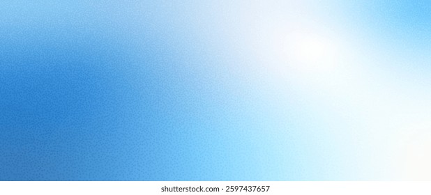 Blur morning sky gradient. Gradation blue background with noise. Grainy abstract backdrop sea water. Ocean wave. Vector summer calm cover illustration.