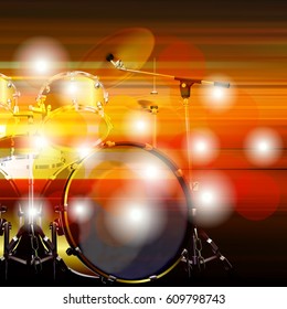 blur music background with drum kit