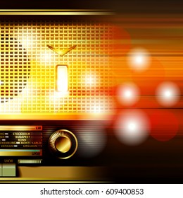 Blur Music Background With Retro Radio