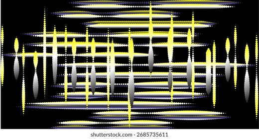 Difuminar la rejilla de neón abstracto sobre fondo negro