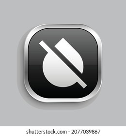 blur off fill icon design. Glossy Button style rounded rectangle isolated on gray background. Vector illustration