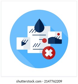 Blur out flat icon. Distort an image of person or things. Make pictures difficult or impossible to distinguish. Censored. Censorship concept. 3d vector illustration