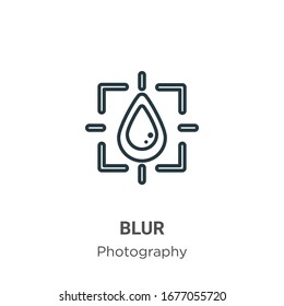 Blur outline vector icon. Thin line black blur icon, flat vector simple element illustration from editable photography concept isolated stroke on white background