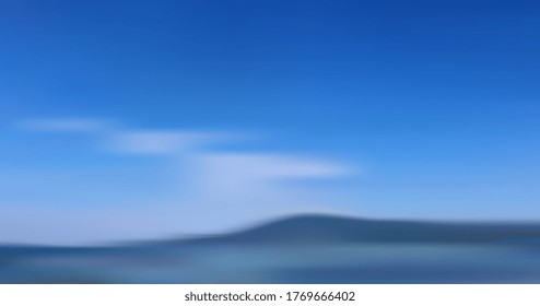 Blur panoramic mountain. Vector Illustration. Vintage, retro, instagram, hipster style. Web mobile interface template. Corporate, business website design. White, blue colors. Banner, print