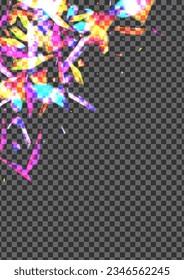 Blur Particle Background Transparent Vector. Bokeh Festive Template. Green Rays Design. Orange Gloss. Shimmer Glittery Illustration.