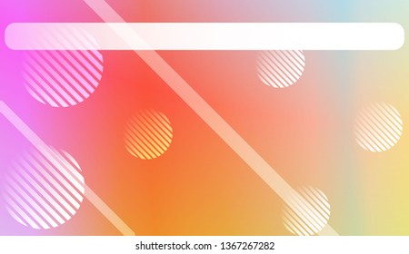 Blur Pastel ColorGradient Background with Line, Circle. For Screen Cell Phone. Vector Illustration