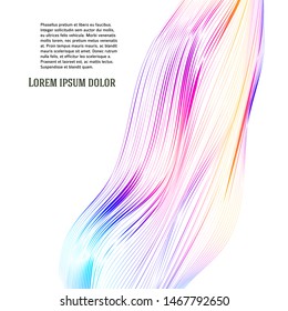 Blur rainbow gradient background of bright glow perspective with lighting wavy lines with space place for your text. Graphic image template. Abstract vector Illustration eps 10 for business brochure 