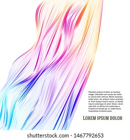 Blur rainbow gradient background of bright glow perspective with lighting wavy lines with space place for your text. Graphic image template. Abstract vector Illustration eps 10 for business brochure 