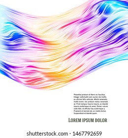 Blur rainbow gradient background of bright glow perspective with lighting wavy lines with space place for your text. Graphic image template. Abstract vector Illustration eps 10 for business brochure 