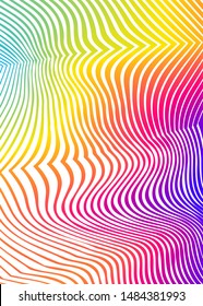 Blur rainbow gradient background of bright glow perspective with lighting wavy lines with space place for your text. Graphic image template. Abstract vector Illustration eps 10 for business brochure