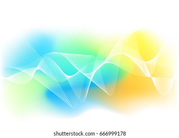 Blur rainbow gradient background of bright glow perspective with lighting wavy lines with space place for your text. Graphic image template. Abstract vector Illustration eps 10 for business brochure
