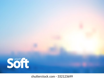 Blur Sky Background. Forecast Design. Soft Sunshine. Vector illustration
