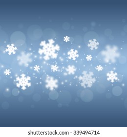 Blur Snowflakes christmas background