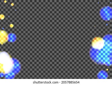 Blur Spot Background Transparent Vector. Flare Twinkle Illustration. Spark Texture. Pink Ball Spray Card. Blue Elegant.