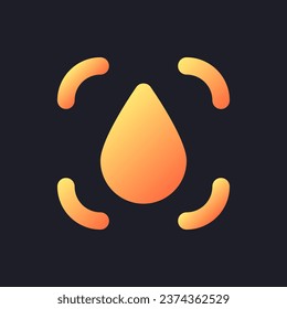 Blur transition orange solid gradient ui icon for dark theme. Video effect. Editing tool. Filled pixel perfect symbol on black space. Modern glyph pictogram for web. Isolated vector image