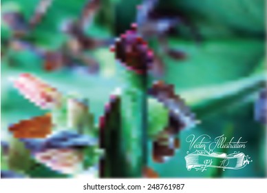 Blur vector illustration. Natural background with flower.
