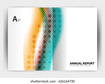 Blur wave business print template, abstract background. Business flyer, report or magazine cover design