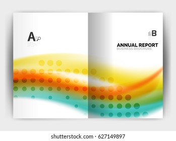Blur wave business print template, abstract background. Business flyer, report or magazine cover design