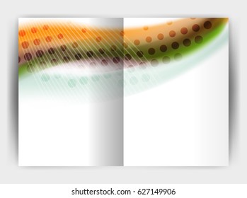 Plantilla de impresión de negocio de onda difusa, fondo abstracto. Diseño de portada comercial, de reportaje o de revista