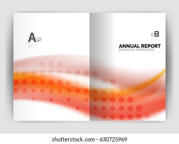 Blur wave business print template, abstract background. Business flyer, report or magazine cover design