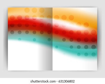 Blur wave business print template, abstract background. Business flyer, report or magazine cover design