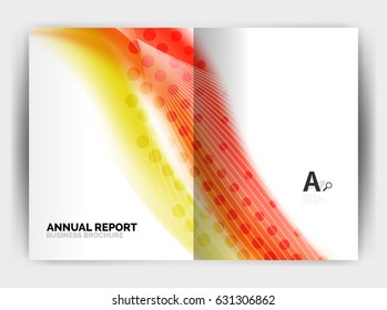 Blur wave business print template, abstract background. Business flyer, report or magazine cover design