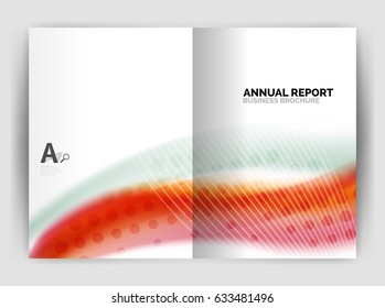 Blur wave business print template, abstract background. Business flyer, report or magazine cover design