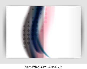 Blur wave business print template, abstract background. Business flyer, report or magazine cover design