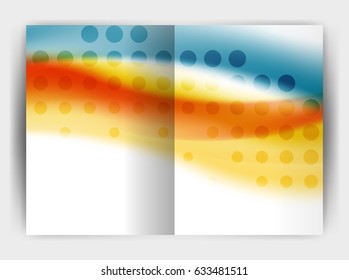 Blur wave business print template, abstract background. Business flyer, report or magazine cover design
