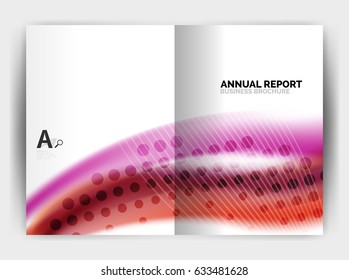 Blur wave business print template, abstract background. Business flyer, report or magazine cover design