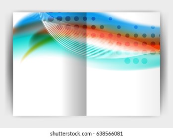 Blur wave business print template, abstract background. Business flyer, report or magazine cover design