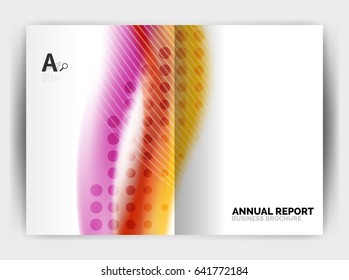 Blur wave business print template, abstract background. Business flyer, report or magazine cover design