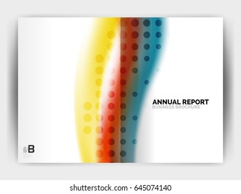 Blur wave business print template, abstract background. Business flyer, report or magazine cover design