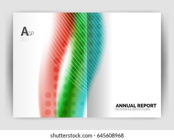 Blur wave business print template, abstract background. Business flyer, report or magazine cover design