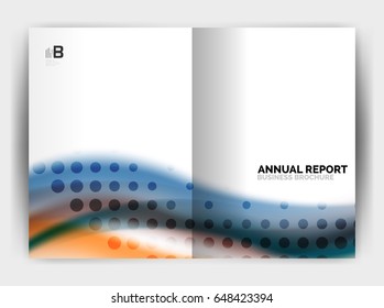 Blur wave business print template, abstract background. Business flyer, report or magazine cover design