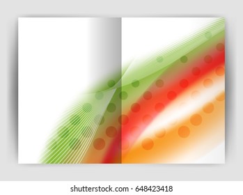 Blur wave business print template, abstract background. Business flyer, report or magazine cover design