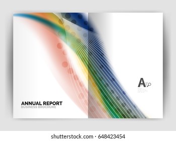 Blur wave business print template, abstract background. Business flyer, report or magazine cover design