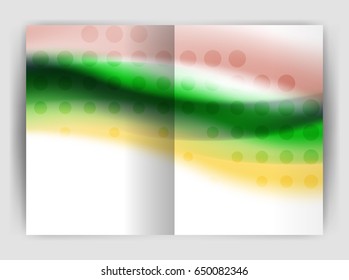 Blur wave business print template, abstract background. Business flyer, report or magazine cover design